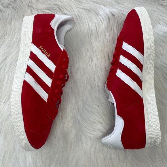 Adidas Gazelle Low Mens Casual Shoes Red White JI1534 NEW Multi Sz - Picture 3 of 4